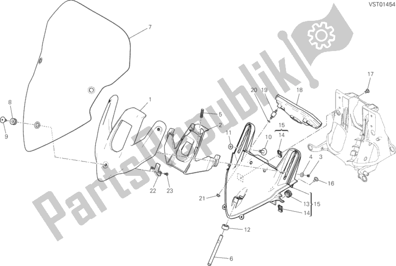 Toutes les pièces pour le Pare-brise du Ducati Multistrada 1200 ABS Brasil 2016